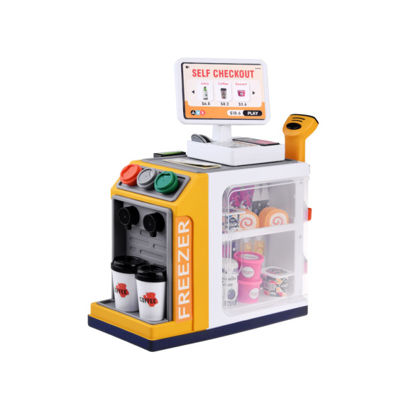 Samoobslužná predajňa potravín s kávovarom a chladničkou na nápoje Inlea4Fun ZA4637