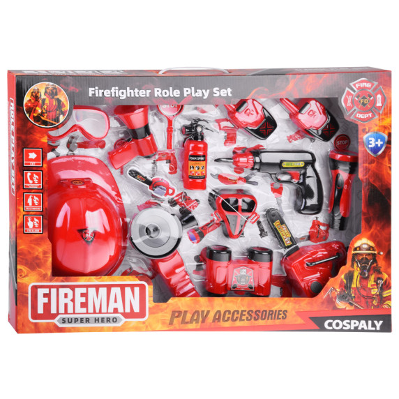 Veľký hasičský set 13 prvkov Inlea4Fun FIREMAN
