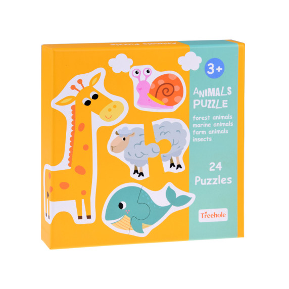 Farebné puzzle 24 zvieratiek Inlea4Fun ANIMALS PUZZLE