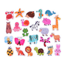 Farebné puzzle 24 zvieratiek Inlea4Fun ANIMALS PUZZLE 