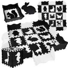 Penová podložka puzzle 16 kusov Inlea4Fun - čierna/biela Preview