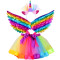 Detský kostým jednorožca s krídlami Inlea4Fun RAINBOW UNICORN