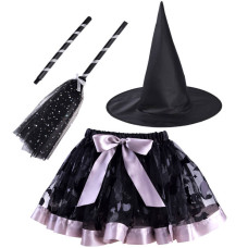 Detský kostým čarodejnica s doplnkami Inlea4Fun - čierny 