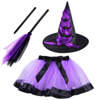 Detský kostým čarodejnica s doplnkami Inlea4Fun - fialový 
