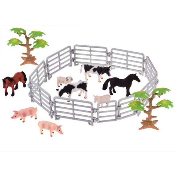 Detská farma s poľnohospodárskymi vozidlami a zvieratkami 125 prvkov Inlea4Fun FARM ANIMALS