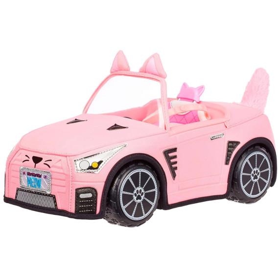 Plyšové ružové autíčko kabriolet s mačacím motívom Inlea4Fun ZA4921