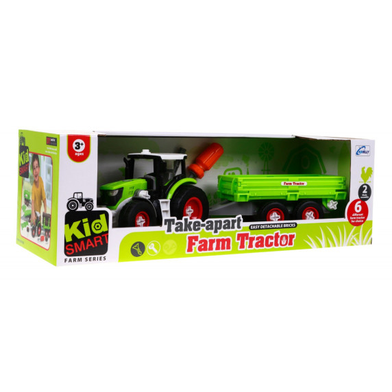 Traktor s prívesom na skrutkovanie Inlea4Fun FARM TRACTOR