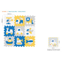 Penová podložka puzzle 9 kusov Inlea4Fun CLASSIC SERIES - vozidlá 