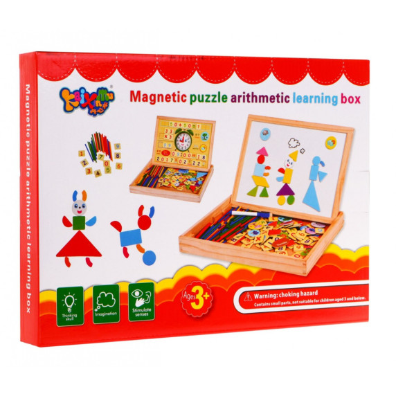 Drevená magnetická tabuľa pre deti Inlea4Fun MAGNETIC PUZZLE