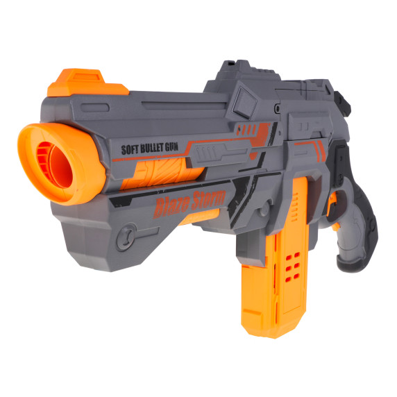 Detská pištoľ na penové náboje Inlea4Fun BLAZE STORM - sivá/oranžová