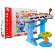 Detské elektronické klávesy s mikrofónom Inlea4Fun LET THE CHILD - modré 
