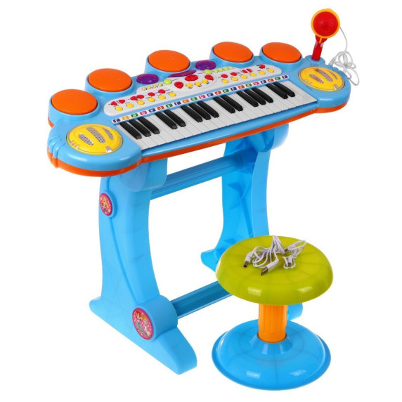 Detské elektronické klávesy s mikrofónom Inlea4Fun LET THE CHILD - modré