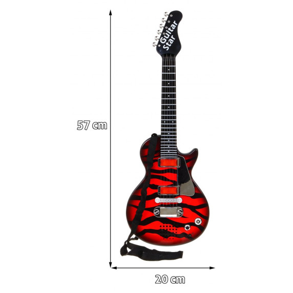 Elektrická gitara s mikrofónovými slúchadlami Inlea4Fun ELECTRIC GUITAR - červená/čierna
