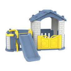 Detský záhradný domček so šmykľavkou 3v1 Inlea4Fun - modrý 