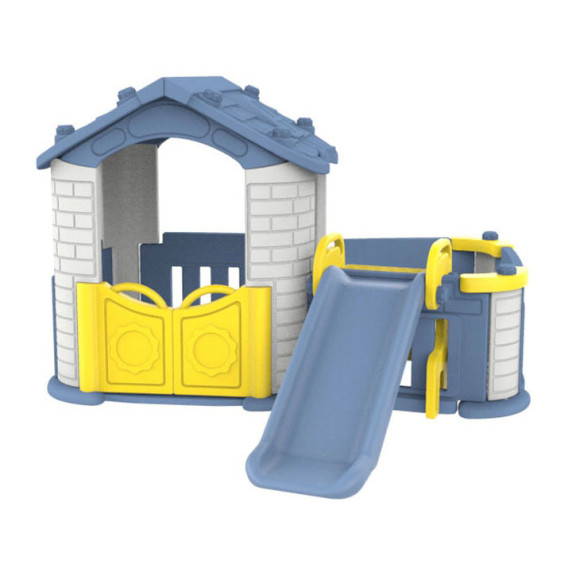 Detský záhradný domček so šmykľavkou 3v1 Inlea4Fun - modrý
