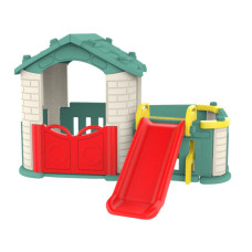 Detský záhradný domček so šmykľavkou 3v1 Inlea4Fun - zelený Preview