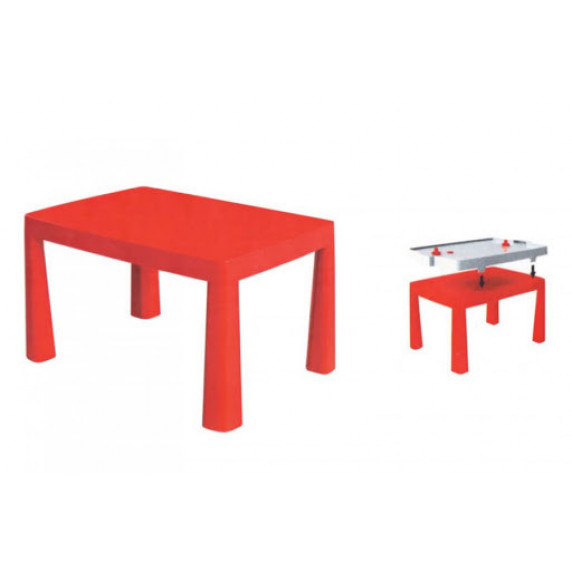 Umelohmotný stolík pre deti so vzdušným hokejom Inlea4Fun EMMA - červený