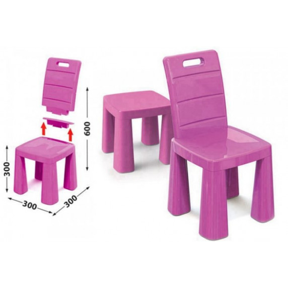 Umelohmotná stolička Inlea4Fun EMMA - ružová