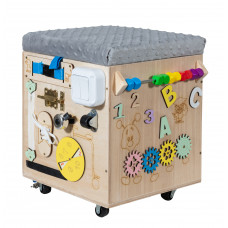 Úložný box na hračky, taburetka s edukačnými panelmi Preview