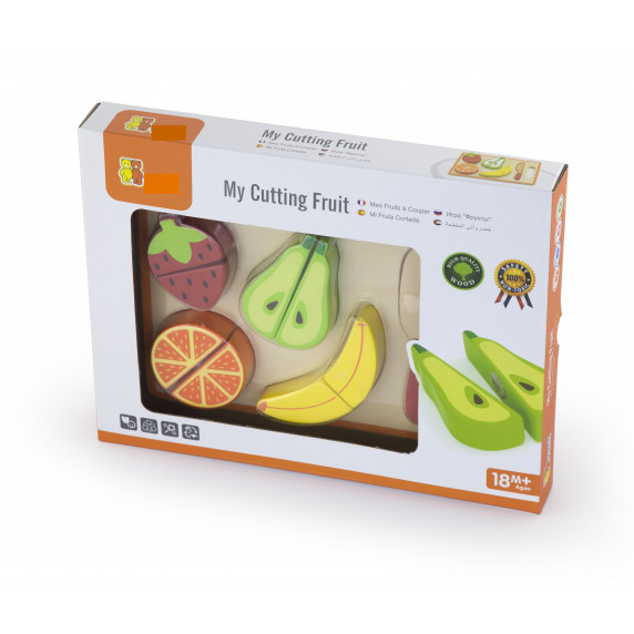Drevené ovocie na krájanie s príslušenstvom - Inlea4Fun 50978