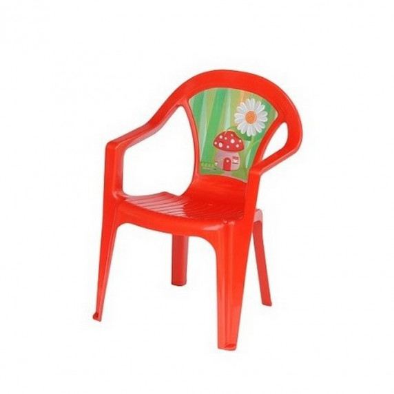 Umelohmotná stolička pre deti s motívom Inlea4Fun - Červená