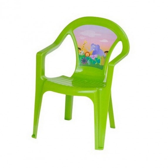Umelohmotná stolička pre deti s motívom Inlea4Fun - Zelená