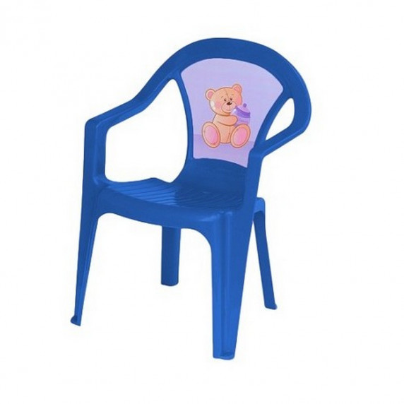 Umelohmotná stolička pre deti s motívom Inlea4Fun - Modrá