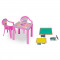 Inlea4Fun set - 2 stoličky + 1 stolík + dvojstranná drevená tabuľa - Ružová