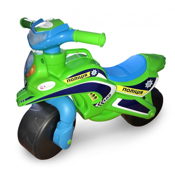 Detské odrážadlo motorka Inlea4Fun POLICE - zelené/modré