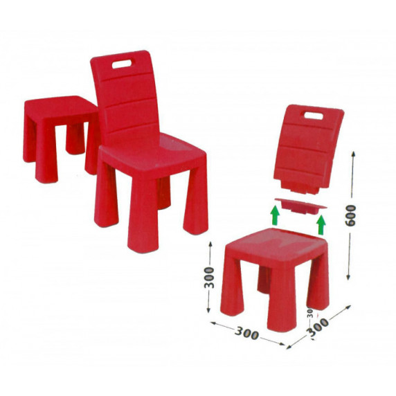 Umelohmotná stolička Inlea4Fun EMMA - červená