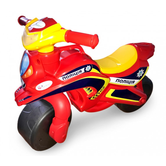 Detské odrážadlo motorka Inlea4FunPolice - červené/žlté