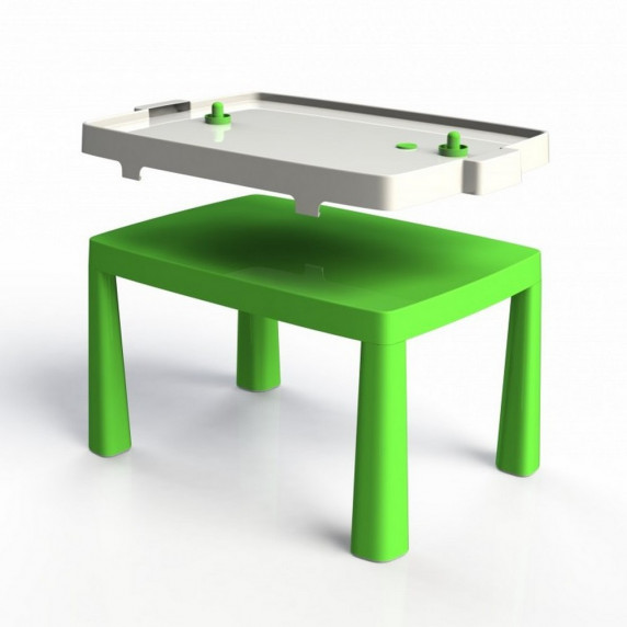 Umelohmotný stolík pre deti so vzdušným hokejom Inlea4Fun EMMA 04580/2 - zelený