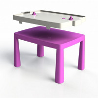 Umelohmotný stolík pre deti so vzdušným hokejom Inlea4Fun EMMA - ružový 