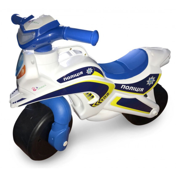 Detské odrážadlo motorka Inlea4Fun POLICE - biele/modré