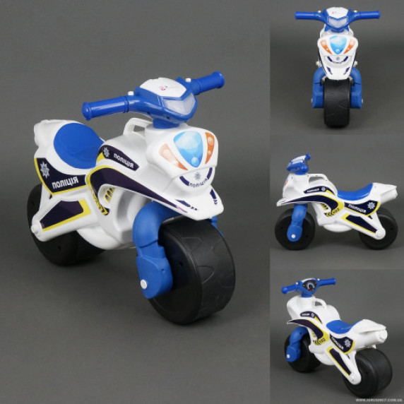 Detské odrážadlo motorka Inlea4Fun POLICE - biele/modré