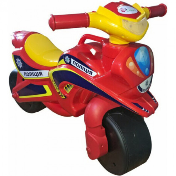 Detské odrážadlo motorka Inlea4FunPolice - červené/žlté
