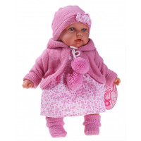 Realistická detská bábika-bábätko 27 cm Antonio Juan 12022 - Petit Gorra ružová 
