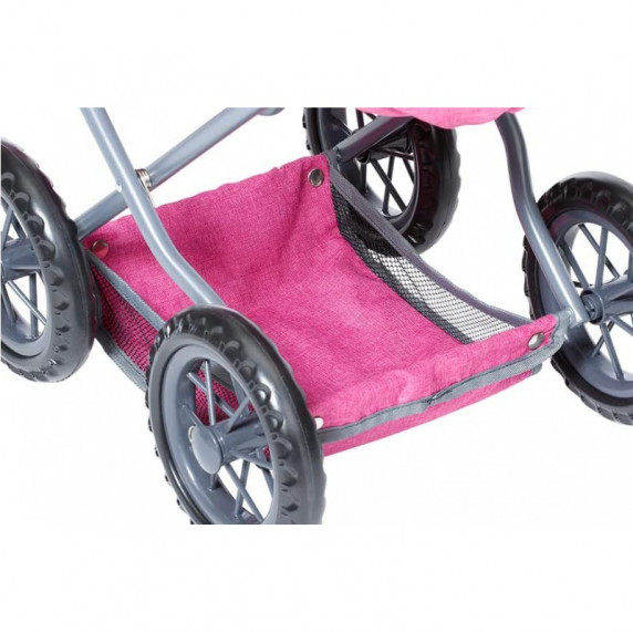 Detský kočík pre bábiky KNORR TOYS Ruby 63131 - ružový/sivý