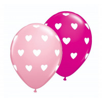 Farebné balóniky so srdiečkami 25 kusov GoDan - ružové 