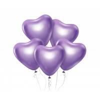Farebné balóniky v tvare srdiečka 6 kusov GoDan Beauty&Charm - fialové 