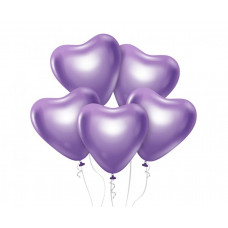 Farebné balóniky v tvare srdiečka 6 kusov GoDan Beauty&Charm - fialové Preview
