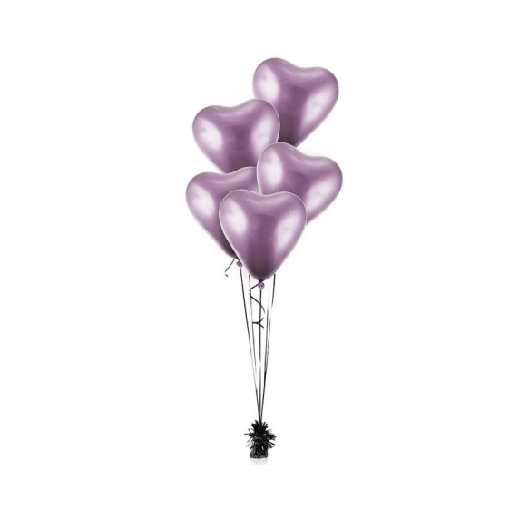 Farebné balóniky v tvare srdiečka 6 kusov GoDan Beauty&Charm - fialové
