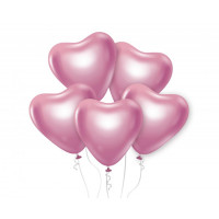 Farebné balóniky v tvare srdiečka 6 kusov GoDan Beauty&Charm - svetloružové 
