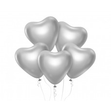 Farebné balóniky v tvare srdiečka 6 kusov GoDan Beauty&Charm - strieborné Preview