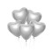 Farebné balóniky v tvare srdiečka 6 kusov GoDan Beauty&Charm - strieborné