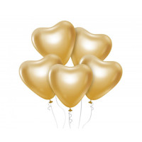 Farebné balóniky v tvare srdiečka 6 kusov GoDan Beauty&Charm - zlaté 