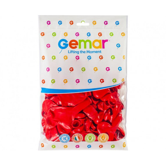 Farebné balóniky v tvare srdiečka 50 kusov GoDan - červené