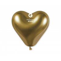 Farebné balóniky v tvare srdiečka 25 kusov GoDan - zlaté Shiny Gold 
