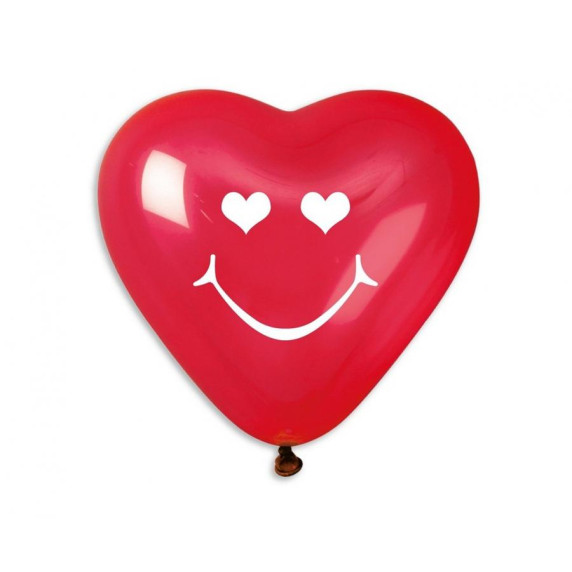 Farebné balóniky v tvare srdiečka 3 kusy GoDan Smile - červené