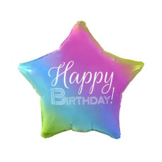 Farebný balónik v tvare hviezdy 1 kus GoDan Happy Birthday Preview